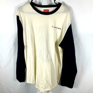 Supreme Mens White/Black Size Large Long Sleeve Shirt I Love You Daniel Johnston